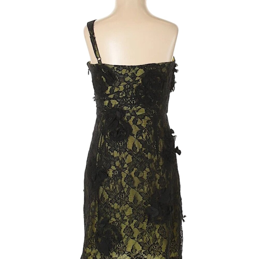 BCBGMaxAzria BCBG Women's Black Green Lace Cocktail Party Dress 4 $398 NWT - Picture 2 of 5